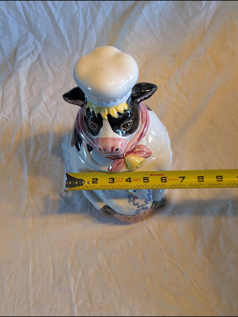 2/60$ Vintage White and Pink Cow Chef Ceramic Cookie Jar - Picture 8 of 8
